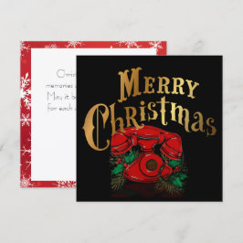Tarjeta Festiva Teléfono de Navidades rojos antiguos