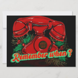 Tarjeta Festiva Teléfono de Navidades rojos antiguos