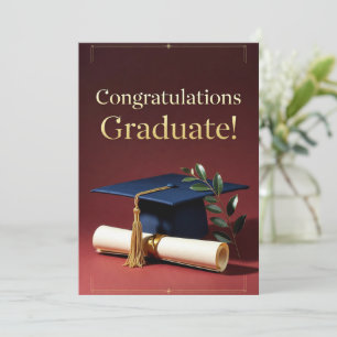 Tarjeta Festiva Tema Clásico de Logro de Graduación