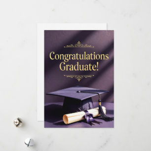 Tarjeta Festiva Tema Clásico de Logro de Graduación