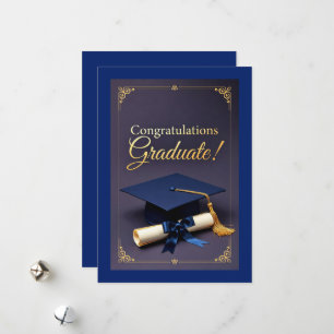 Tarjeta Festiva Tema Clásico de Logro de Graduación