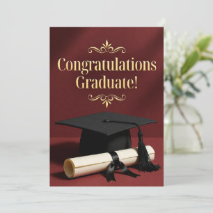 Tarjeta Festiva Tema Clásico de Logro de Graduación