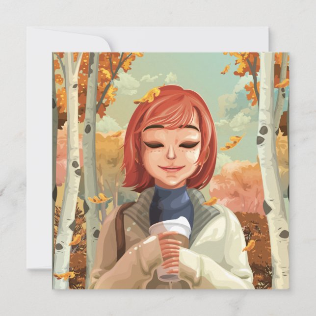 Tarjeta Festiva Tema de caída (Anverso)