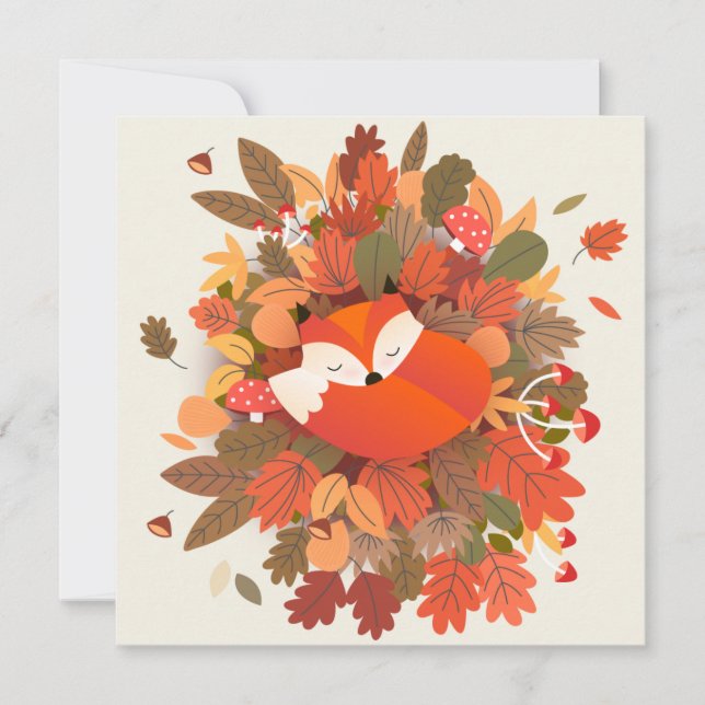 Tarjeta Festiva Tema de caída (Anverso)