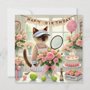 Tarjeta Festiva Tema de cumpleaños de tenis para los amantes del g