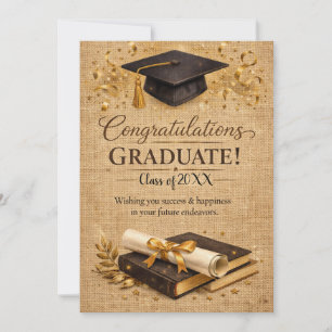 Tarjeta Festiva Tema de felicitación de logro académico atemporal