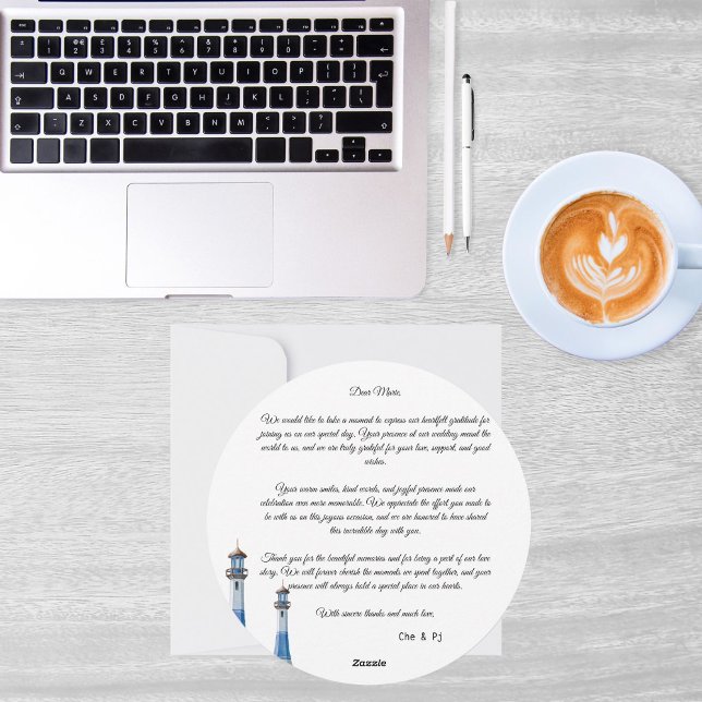 Tarjeta Festiva Tema De La Boda De Playa Gracias Postcard (Subido por el creador)