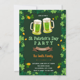 Tarjeta Festiva Tema de la cerveza de San Patricio