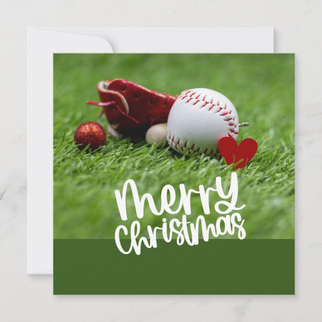 Tarjeta Festiva Tema de los Navidades de béisbol (Anverso)