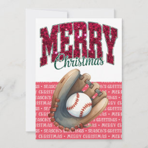 Tarjeta Festiva Tema de los Navidades de béisbol