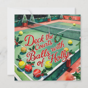 Tarjeta Festiva Tema de los Navidades de raquetas de tenis