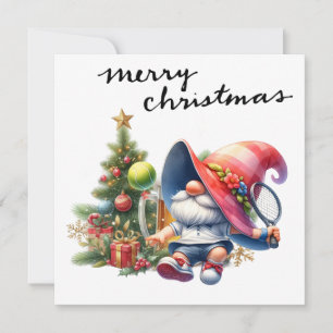 Tarjeta Festiva Tema de los Navidades de tenis