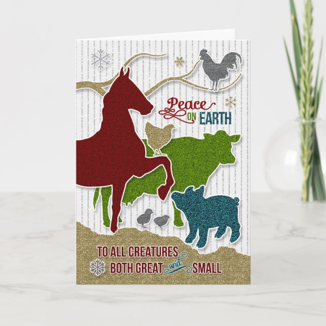 Tarjeta Festiva Tema del libro de cricket de los Navidades de anim (Anverso)