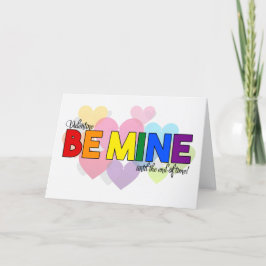 Tarjeta Festiva Tema LGBT de corazones del Día de San Valentín sé 