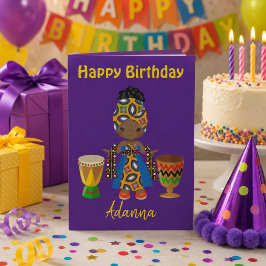 Tarjeta Festiva Tema real africano Felicitaciones de cumpleaños pa