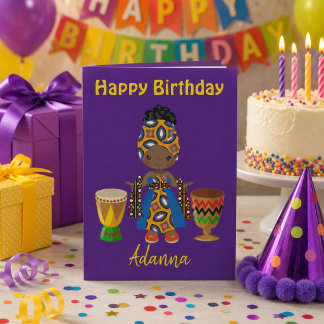 Tarjeta Festiva Tema real africano Felicitaciones de cumpleaños pa