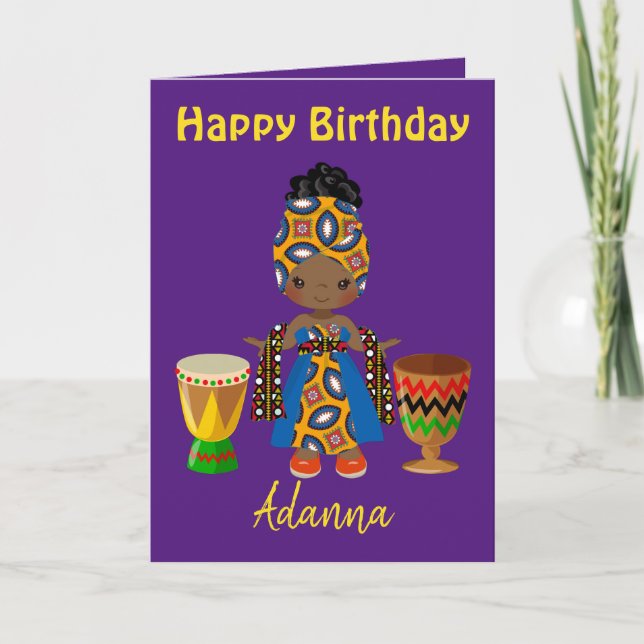 Tarjeta Festiva Tema real africano: Saludos de cumpleaños para ell (Anverso)