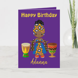 Tarjeta Festiva Tema real africano: Saludos de cumpleaños para ell