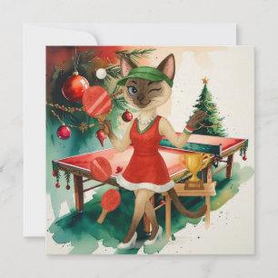 Tarjeta Festiva Temática de Navidades de Ping Pong para amantes de