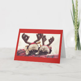 Tarjeta festiva temática del navidad del perrito