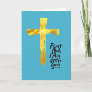 Tarjeta Festiva TEMOR NO, ESTOY contigo - Christian - Cruz de Oro