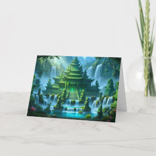 Tarjeta Festiva Templo Castillo del Trono de Jade Secreto