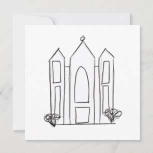 Tarjeta Festiva Templo LDS Salt Lake City simple mormón moderno