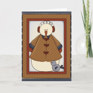Tarjeta Festiva Temporada de Invierno Snowfolk Snowman Greeting Ca