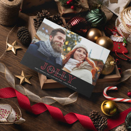 Tarjeta Festiva Temporada de Jolly Photo Navidades