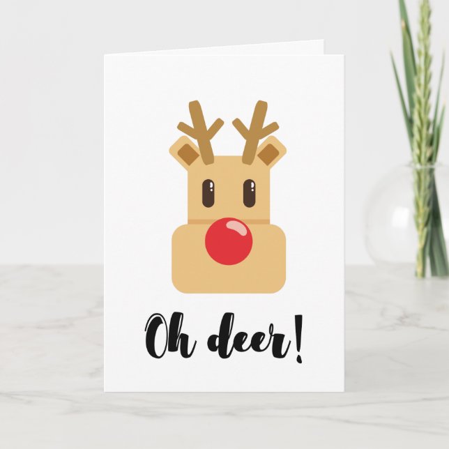 Tarjeta Festiva Temporada de los Navidades de los Deer (Anverso)