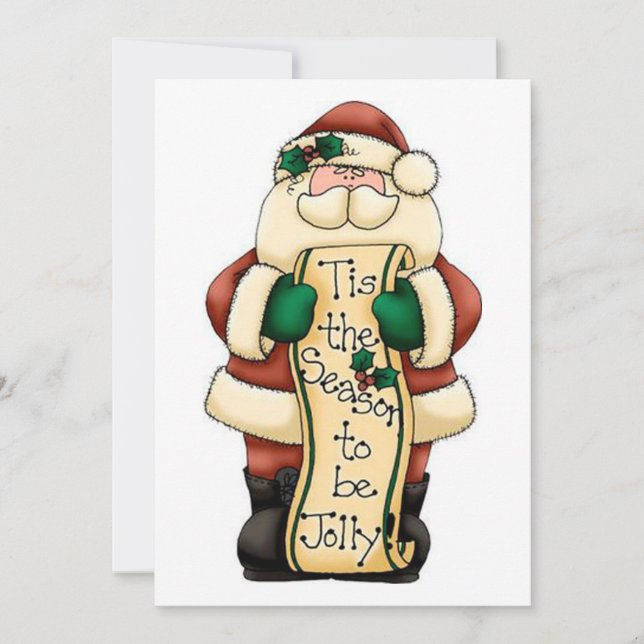 Tarjeta Festiva Temporada de Santa Claus para ser alegre (Anverso)