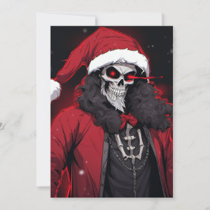Tarjeta Festiva Temporada navideña Guay Skull Santa Bone Tuxedo