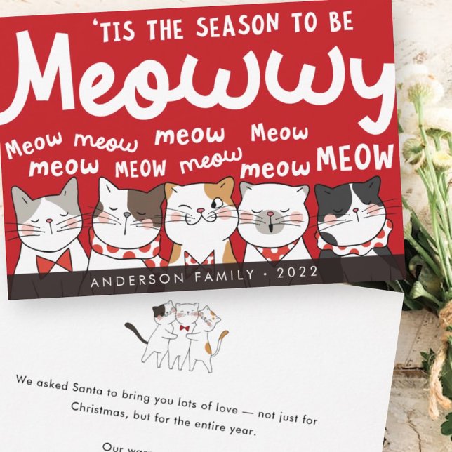 Tarjeta Festiva Temporada para ser Meowwy Divertida Gatitos Lindos (Subido por el creador)