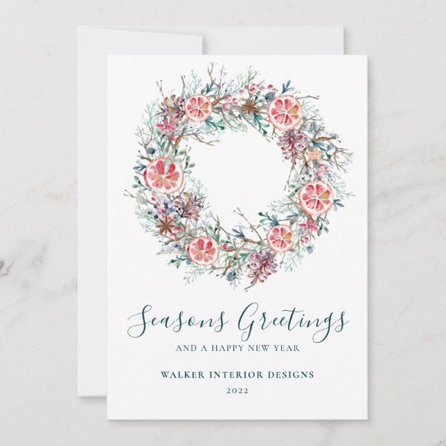 Tarjeta Festiva Temporadas profesionales de negocios Saludos Navid (Anverso)