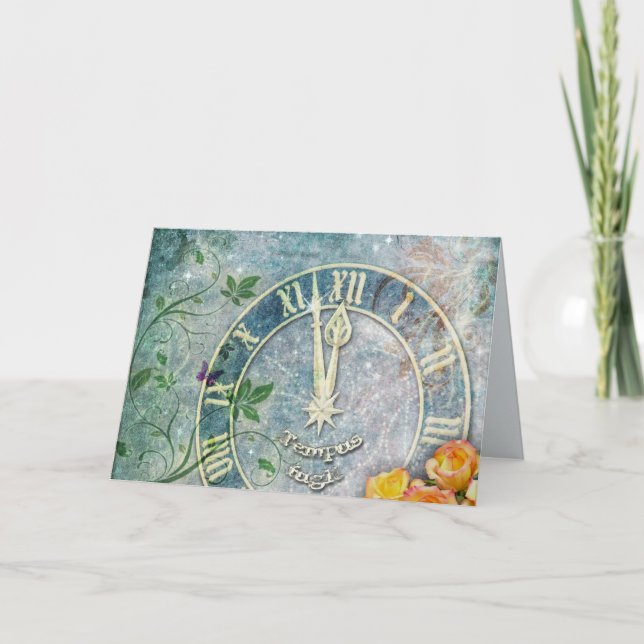 Tarjeta Festiva Tempus Fugit (Anverso)