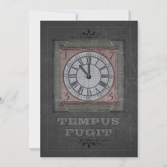 Tarjeta Festiva Tempus Fugit (personalizable) (Anverso)