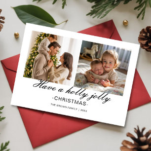 Tarjeta Festiva Ten a los Navidades de Holly Jolly de nuestra fami