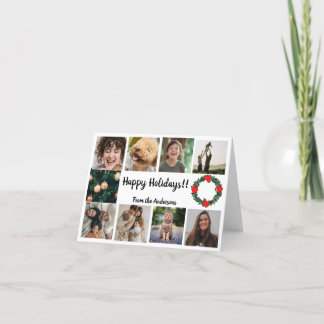 Tarjeta Festiva Ten Photo Template Simple Christmas