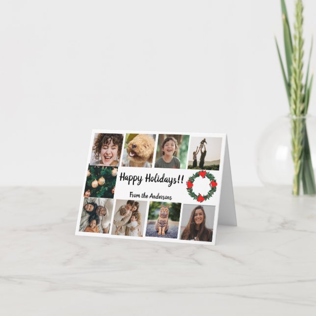Tarjeta Festiva Ten Photo Template Simple Christmas (Anverso)