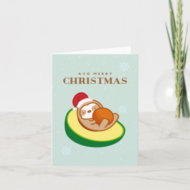 Tarjeta Festiva Ten un aguacate navideño (Anverso)