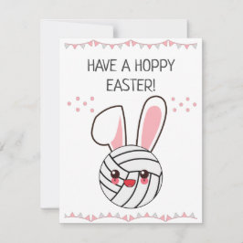 Tarjeta Festiva Ten un conejito de voleibol de pascua Kawaii