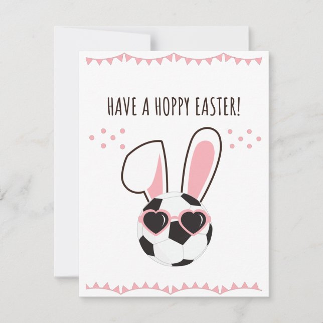 Tarjeta Festiva Ten un conejo lindo de conejo de bolas de fútbol d (Anverso)