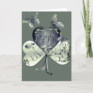 Tarjeta Festiva "Ten un feliz Día de San Patricio" Shamrock