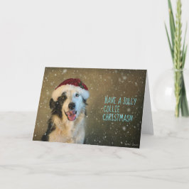 Tarjeta Festiva Ten una alegre collie Cristmas