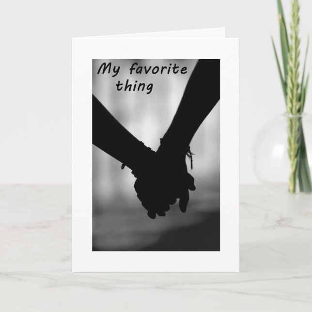 TARJETA FESTIVA TENER MANOS Y SUS KISSES FAV THINS (Anverso)