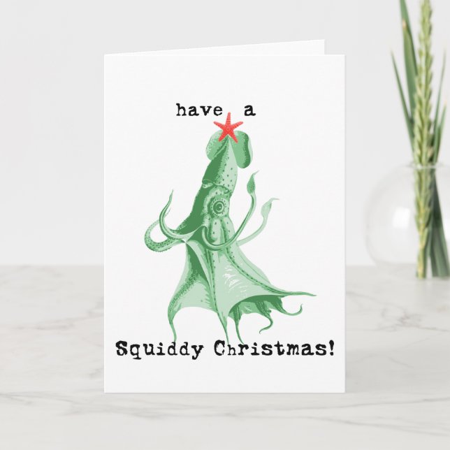 Tarjeta Festiva tener Navidades de Squiddy (Anverso)