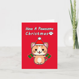 Tarjeta Festiva Tener Navidades Impresionantes - Ginger Tabby Cat
