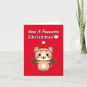 Tarjeta Festiva Tener Navidades Impresionantes - Ginger Tabby Cat