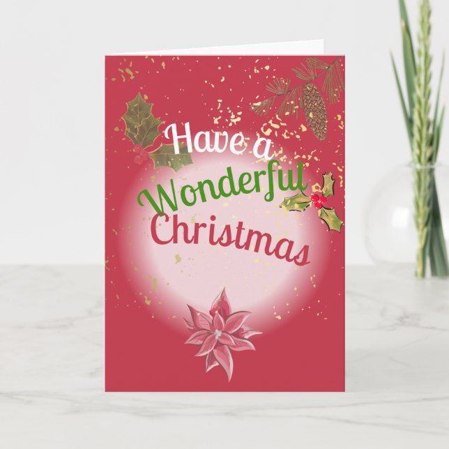 Tarjeta Festiva Tener Navidades maravillosos (Anverso)