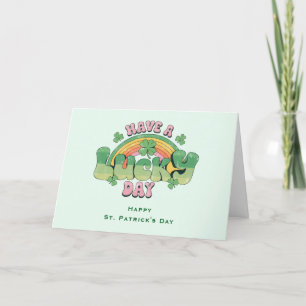 Tarjeta Festiva Tener un día de suerte estilo retro St. Patrick's